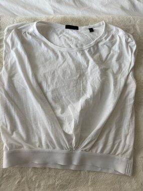 A.L.C. White Twist-Front Long Sleeve Blouse